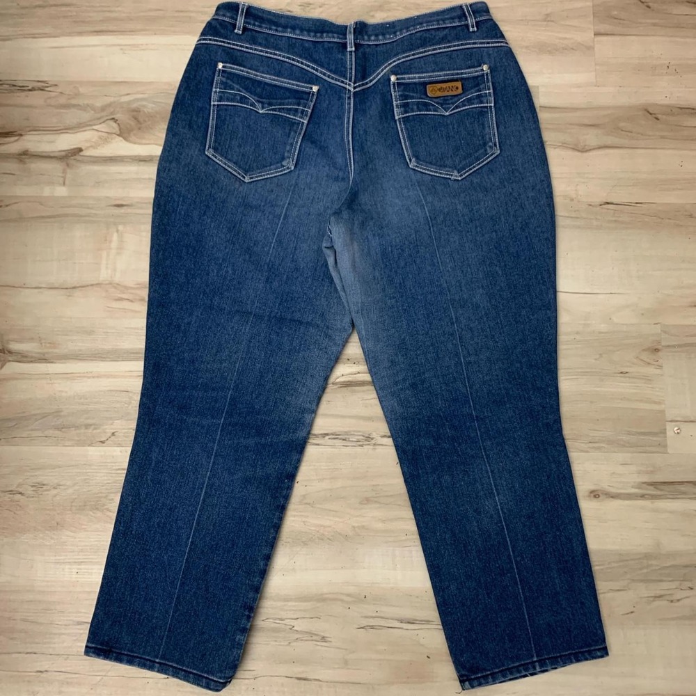 Gitano Vintage 90s Straight Leg‎ Blue Denim Jeans Womens Size 20 High Rise